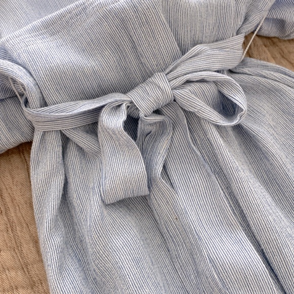 Loft denim blue and white ticking stripe maxi dress size 0 - Picture 7 of 7